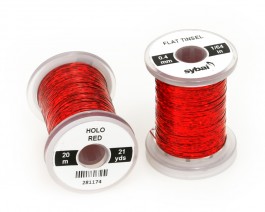 Flat Tinsel, 0.4 mm, Holographic Red